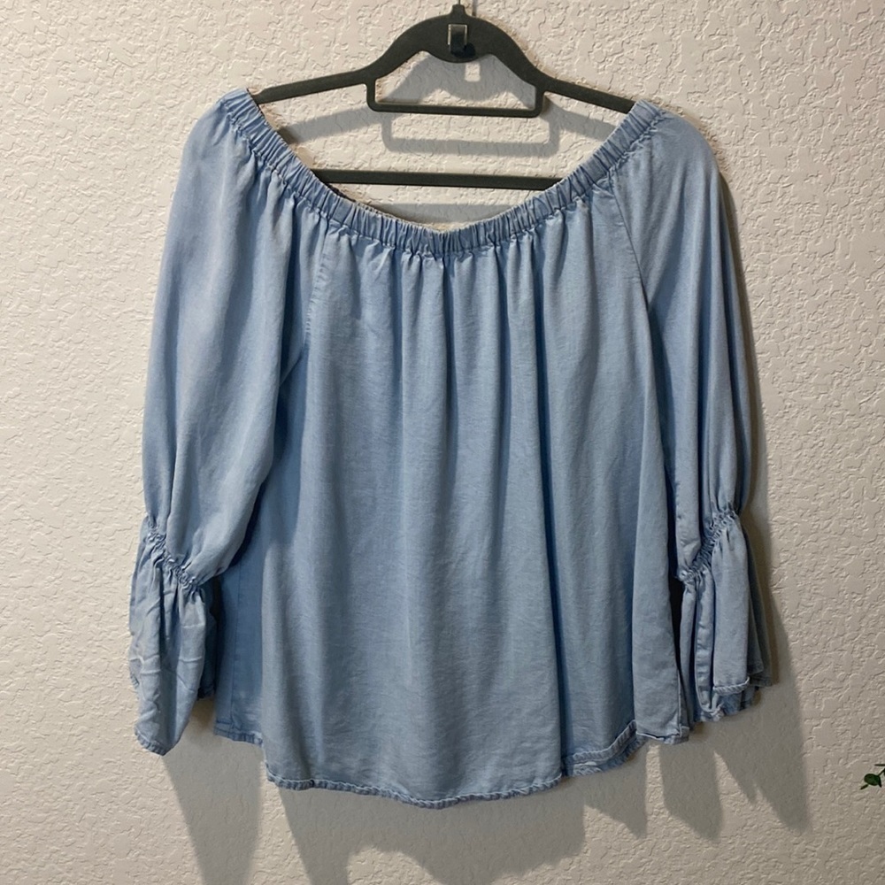 Sanctuary Charlotte Off the Shoulder Chambray Top